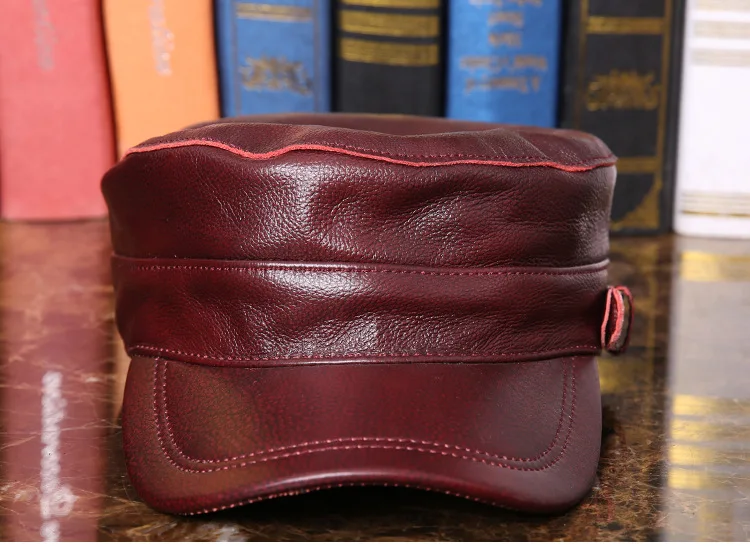 Outdoor natural leather cap (7)