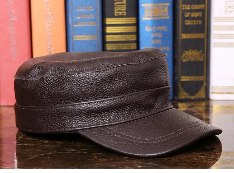 Outdoor natural leather cap (9)