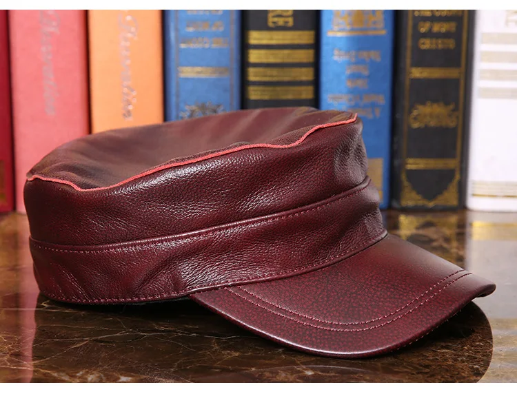Outdoor natural leather cap (6)