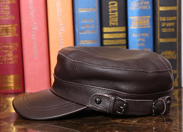 Outdoor natural leather cap (11)
