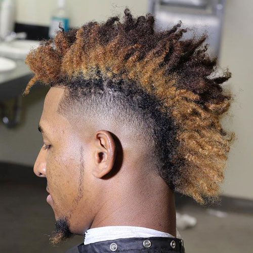Curly Light Fade Mohawk Style