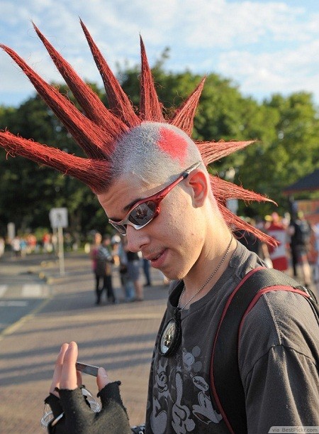 Mohawk Red Spiky Hairstyle