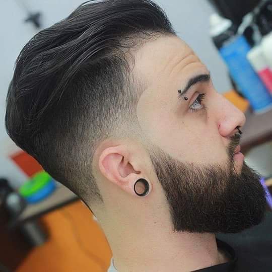 Line Up Slicked Back with Beard