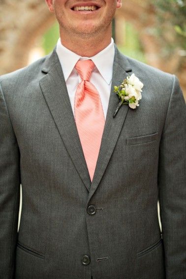 Peach textured groom