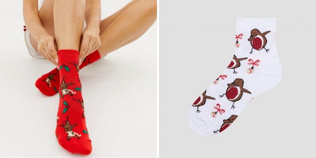 Что подарить девушке на Новый год: Праздничные носки