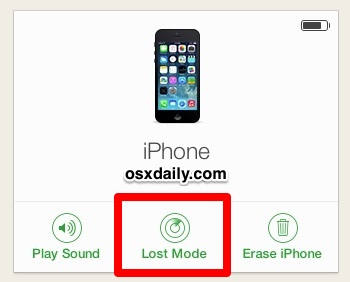 Put the iPhone into Lost Mode