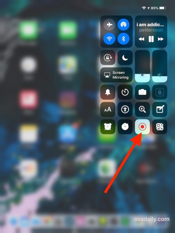 How to stop a screen recording in iOS