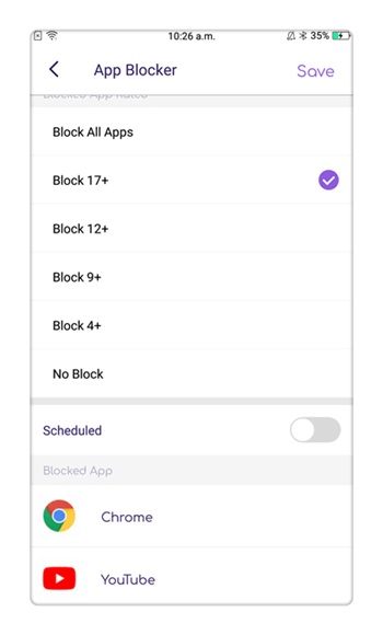 Block any app remotely