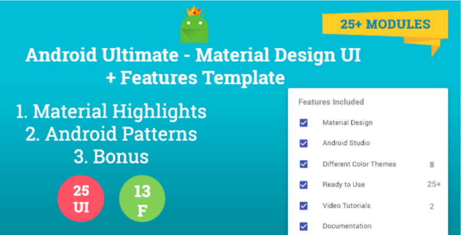 Android Ultimate - Material Design UI + Features Template
