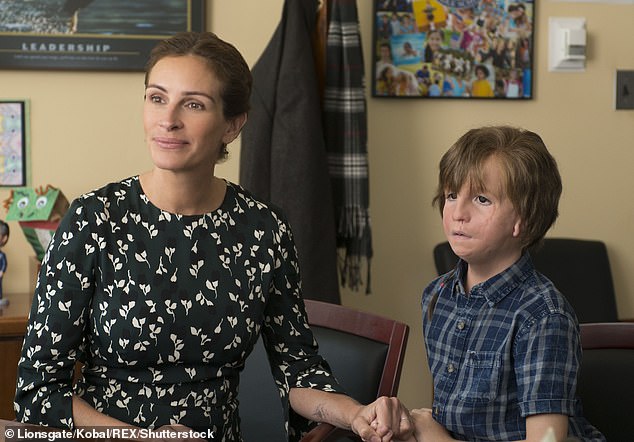 The  2017 Wonder, starring Julia Roberts, Owen Wilson and Jacob Tremblay, followed ten-year-old Auggie who had Treacher-Collins Syndrome