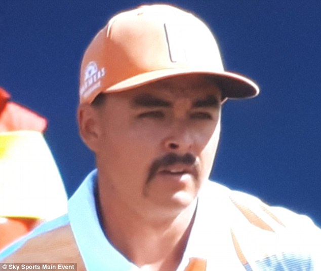 Rickie Fowler turned up to the final round sporting a very American mustache on Sunday 