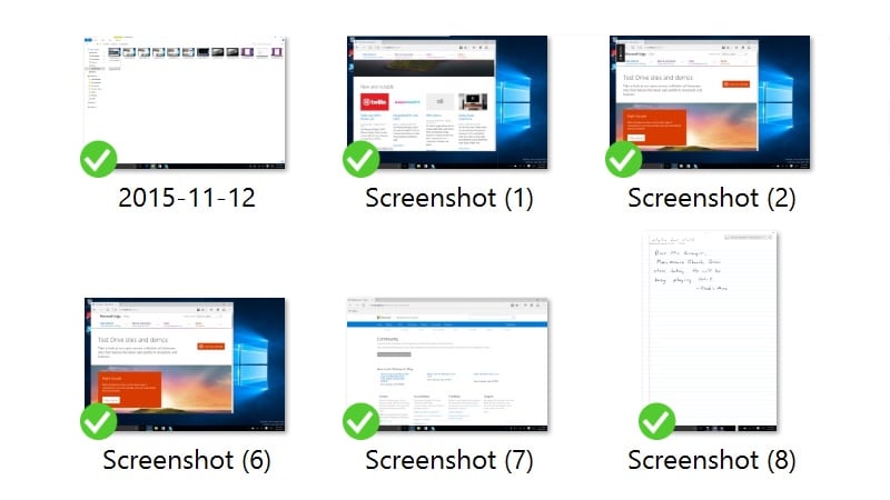 windows 10 screenshot folder Windows 10