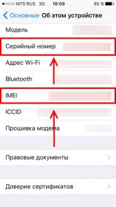 IMEI можно узнать в настройках iPhone