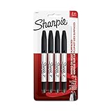 Sharpie Twin Tip Permanent Markers, Fine & Ultra-Fine Points, Black, 4 Pack (32175PP)