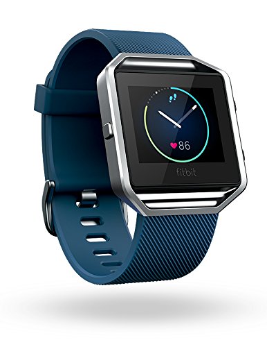 Fitbit Blaze Smart Fitness Watch, Blue, Silver, Large (6.7 - 8.1 inch) (US...