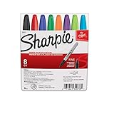 Sharpie 30078 Permanent Markers, Fine Point, Classic Colors, 8 Count