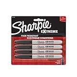 Sharpie Extreme Permanent Markers, Black, 4-Count