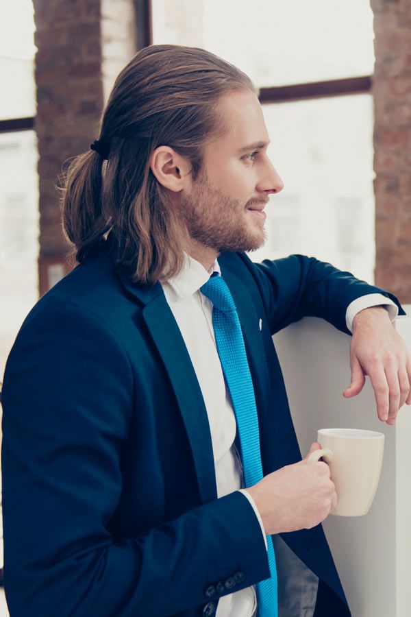 Half Up Straight Pony #manponytail #hairstylesformen