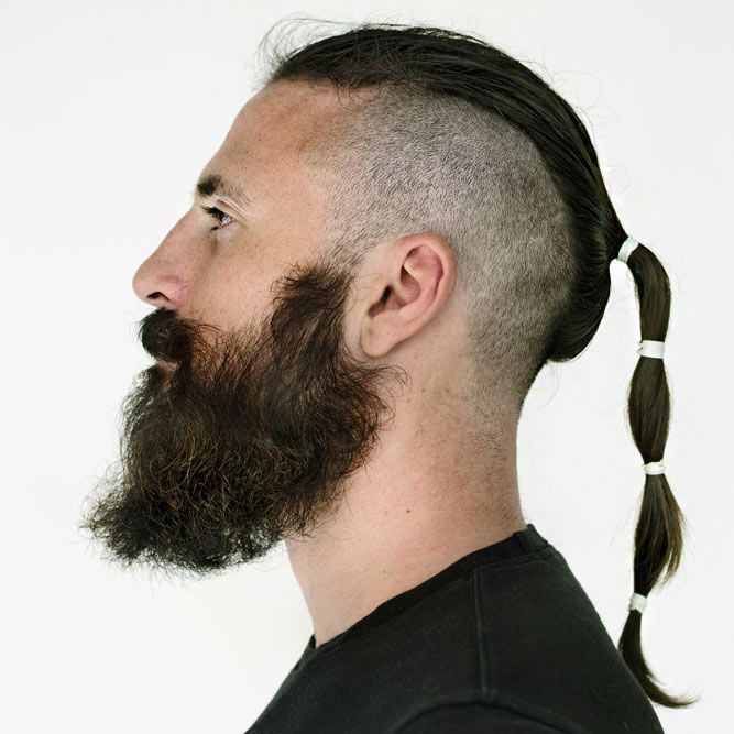 Long Artistic Pony With Undercut #undercut #manponytail #longhairstylesformen