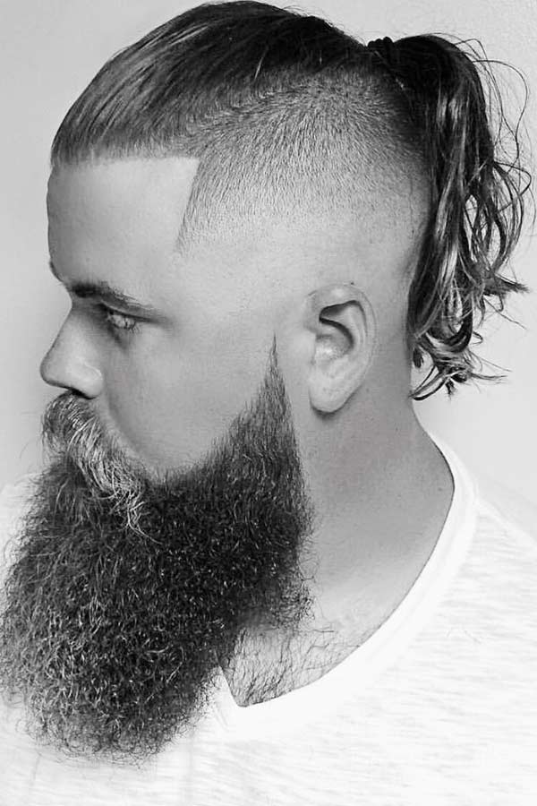 Long Man Ponytail With Undercut Fade #manponytail #longhairstylesformen #undercut #fade