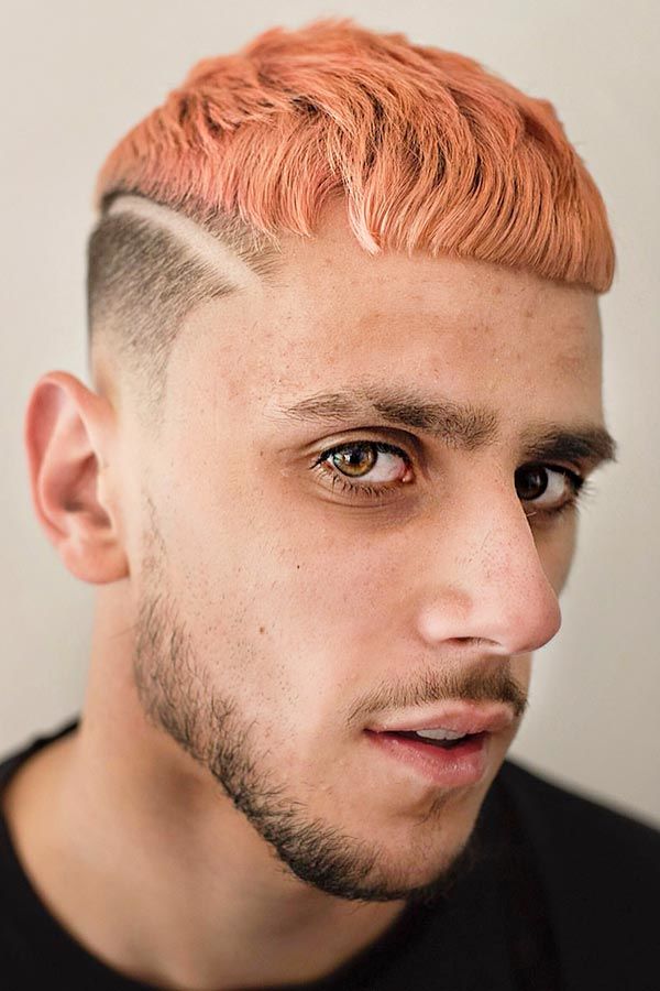 Short Peach Hair Color #haircolor #menshaircolor 