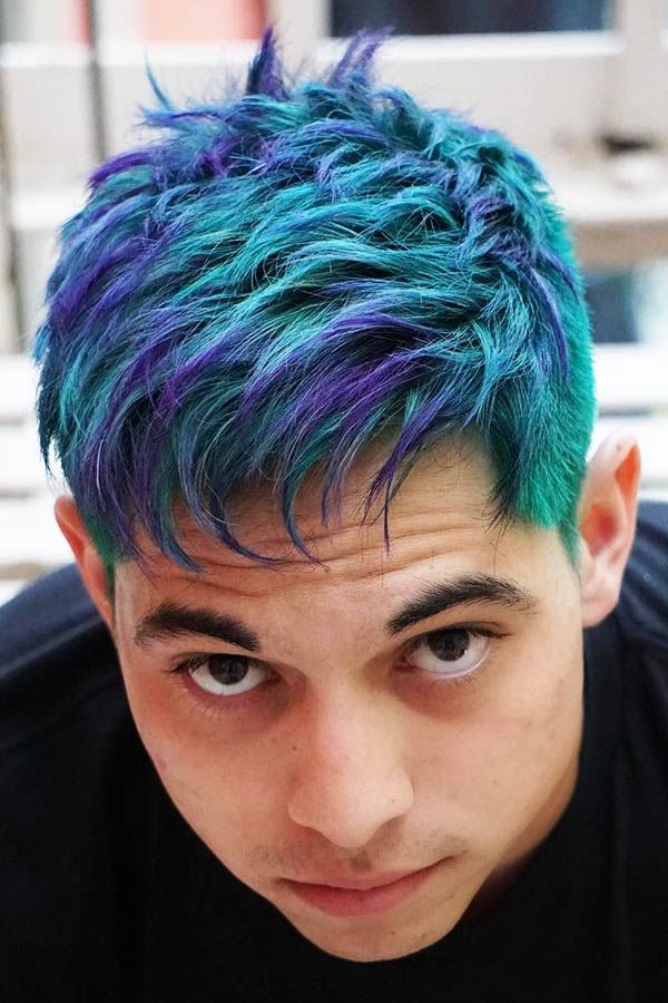 Purple Teal #menshairdye #dyehairmen