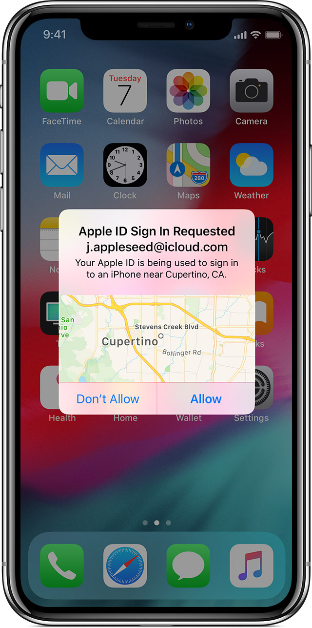 iPhone showing Apple ID Sign-In Requested