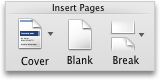 Document Elements tab, Insert Pages group