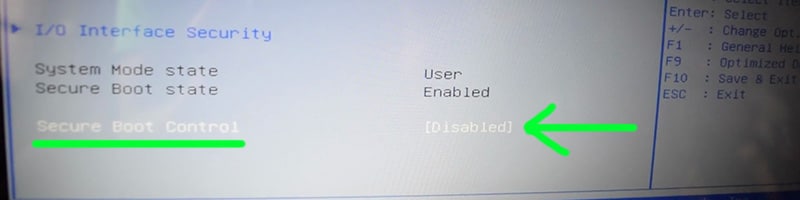 Disable Secure Boot Control