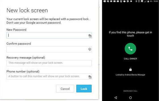Сброс пароля LG G5 / G4 / G3 на экране с помощью диспетчера устройств Google Android