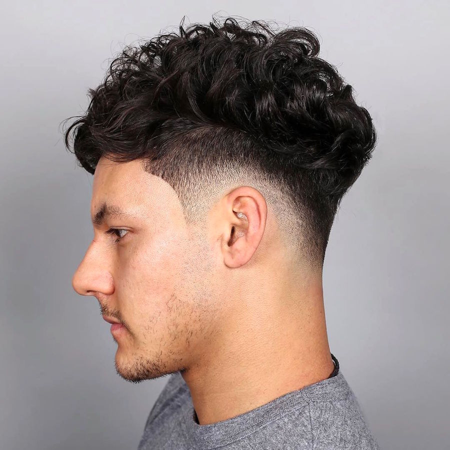 londonschoolofbarbering_and drop fade and curls on top