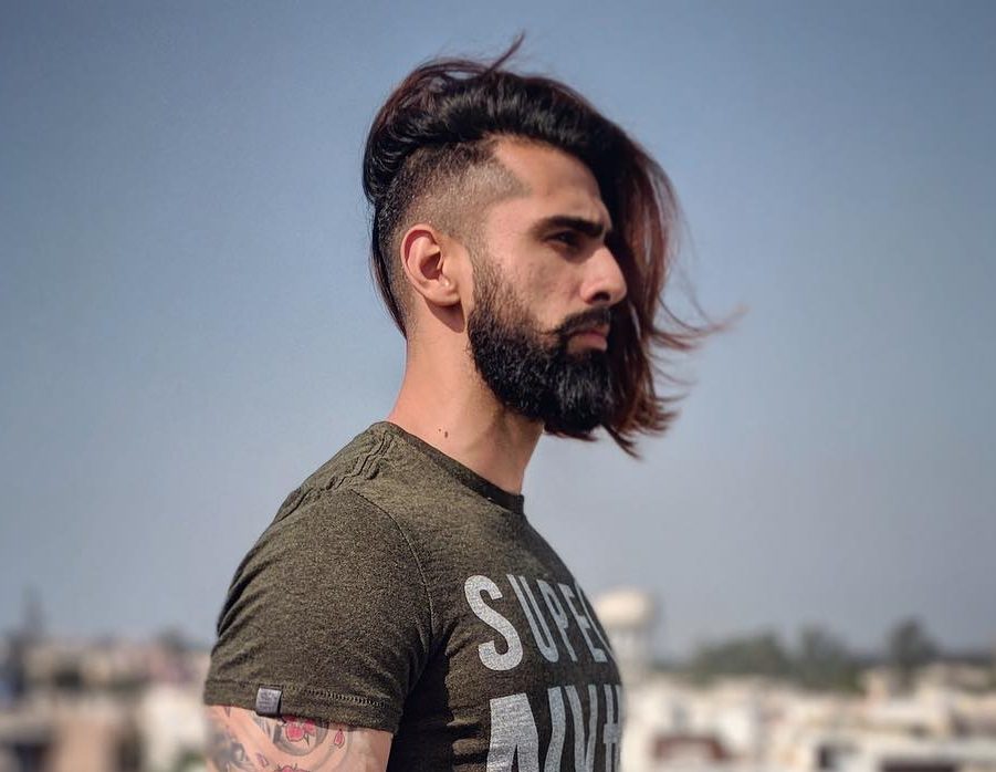 Long hair undercut fade haircut for men