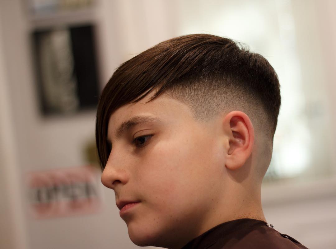 Teen boy haircut long fringe