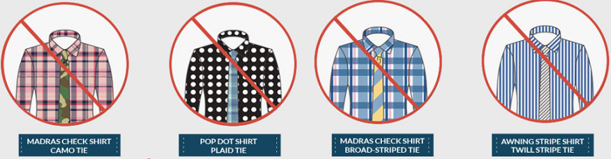 Risky combinations of shirts and ties